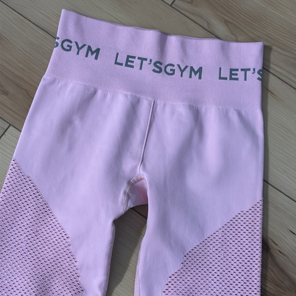Let’s Gym Baby Pink Seamless Leggings - Picture 5 of 8
